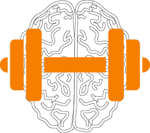 Logo for DEFT153 Learning and skills development service: icon of a brain, overlaid with a gym weight